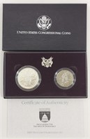 1989 Congressional Unc Silver Dollar & Half Dollar