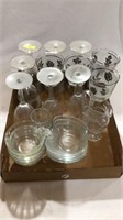 Wine glasses, pudding cups, apple dishes