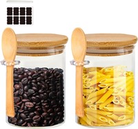 2pk Glass Jars, Bamboo Lid, 19oz/540ml