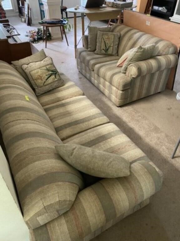 Matching couch and love seat pillows included