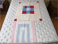 Handmade Baby Quilts (2) #22 Teal/Pink & Blue/Red/