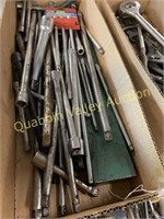 LARGE FLAT OF ASSORTED SOCKET EXTENSIONS