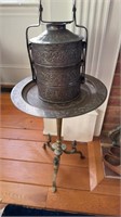 Antique brass table stand, with three heavy duty,