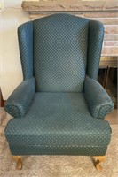 Wingback Green Fabric Chair