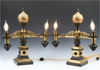 PAIR OF 19TH-CENTURY B. GARDINER ARGAND LAMPS