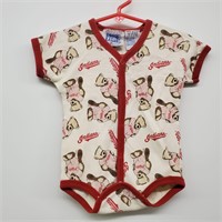 Vtg Infant Cleveland Indians Onsie 6/9 Months