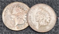 (2) Indian Head Cents: