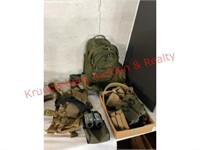 OD GRN Military Backpack, Bushnell Binoculars &