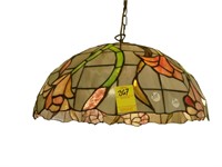 Leaded glass hanging glass light with floral