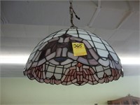 Lavendar, leaded glass hanging light fixture