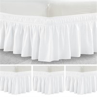 Nasitos 4 Pack Queen/King Size White Bed Skirt 18