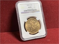 1898-S UNITED STATES $20 LIBERTY GOLD PIECE AU58