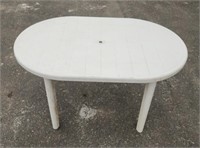 Plastic Patio Table 34×52 with Umbrella Hole