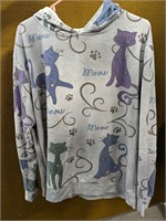 sz womans 2xl cat hoodie