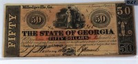 1865 $50 State Of Georgia Bill UNCIRCULATED