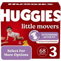 Huggies Little Movers Diapers, Size 3, 68 Ct