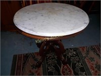 Antique Marble & Walnut  Parlor Table end Table
