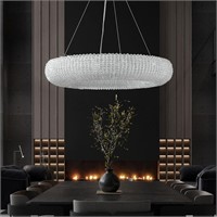 Crystal Chandelier 31.5'D Silver-Round  31.5IN
