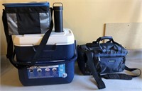 115 - COLEMAN COOLER, THERMOS, LUNCH BOX