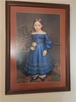 Framed little girl print