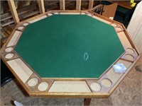 8 PERSON VINTAGE POKER TABLE WITH FOLDING LEGS 53