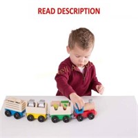 Melissa & Doug Wooden Farm Train Playset