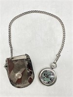Vintage Camouflage Pocket Watch with Case
