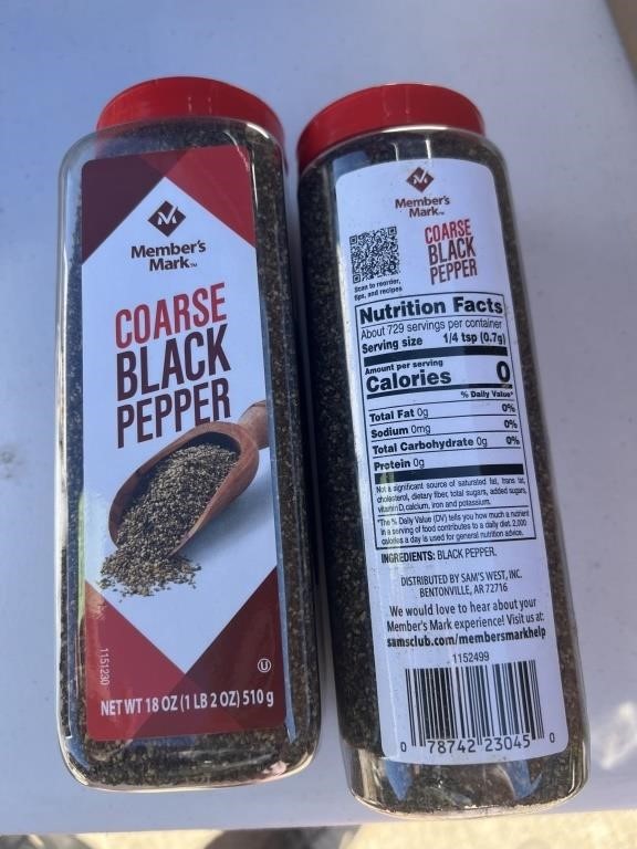 2 Sets of oars Black Pepper (18oz)