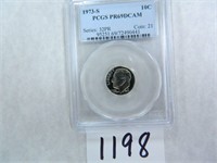 1973-S Roosevelt Dime PCGS Graded PR69 DC