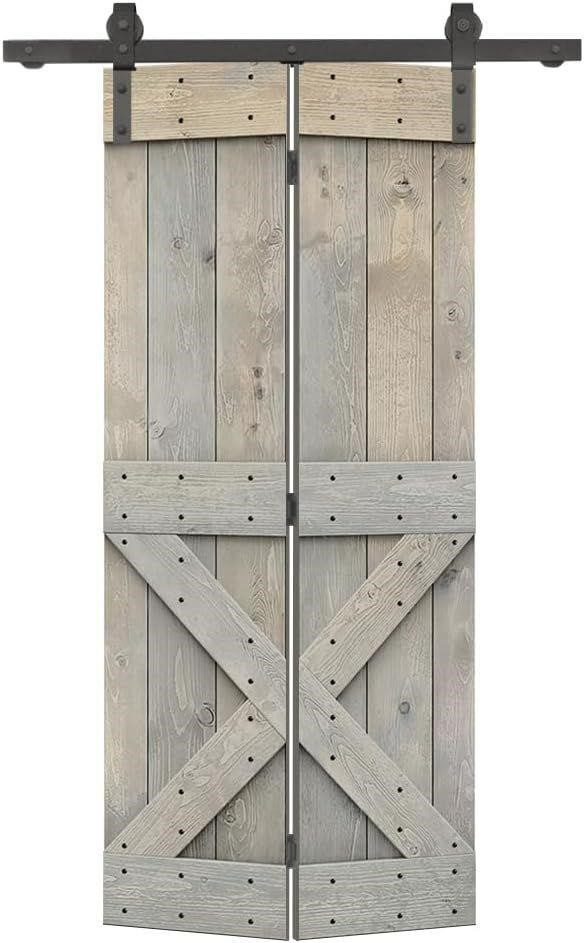 30" x 84" Mini X Series DIY Wood Bi-Fold Barn Door