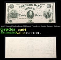 18xx Unissued Traders Bank of Richmond Virginia $2