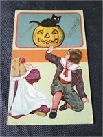 Antique Halloween Jack O Lantern Post Card