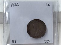 1926 1 Cent In Excellent Condition, Key Date