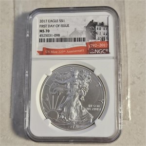 2017 Silver Eagle NGC MS 70 First Day Issue