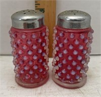 Cranberry Fenton salt and pepper shaker