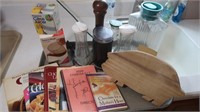 Misc Cookbooks, Salad Dressing Glassware&more