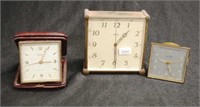 Three vintage alarm clocks