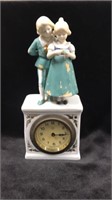 Victorian Mantle Clock Porcelain Figurine Italy