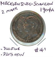 German 1904 Mecklenburg-Schwerin 2 Mark - .700