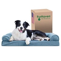Furhaven Large Cooling Gel Foam Dog Bed Faux Fur