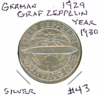 German 1930 Graf Zeppelin - Year 1929, Silver,