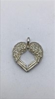 Sterling Silver Heart/wings Pendant