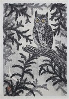 Aoyama Masaharu Japanese Woodblock Owl