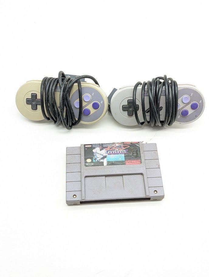 Nintendo Controllers With Baseball Game