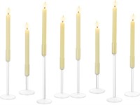 Set of 8 Glass Candlestick Candle Holders