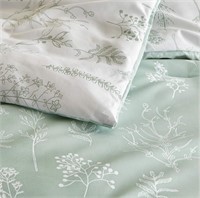 Bedsure King Comforter Set - Sage Green/ White
