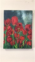 Acrylic roses painted on canvas