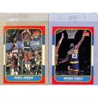 (2) 1986 Fleer Basketball Rookies Both Mint
