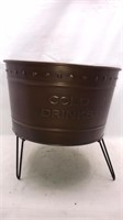 Cold Drinks Metal Round Tub Bronze Color