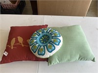 Set of three decorative throw pillows